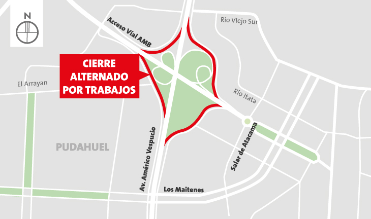 Cierres alternados de ramales Enlace Américo Vespucio (ENEA)