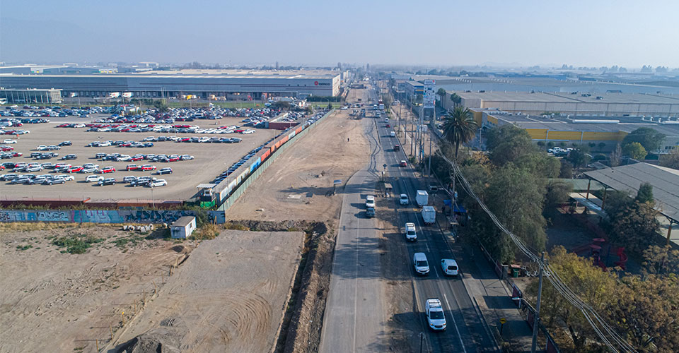 Se inician obras de construcción de TramoB1 en acceso norte de  Aeropuerto  de  Santiago